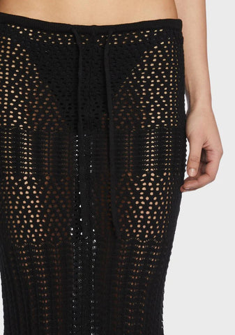 Night Radiance Crochet Maxi Skirt