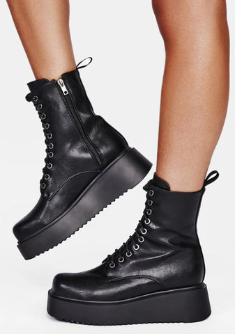 Spring Rain Combat Boots
