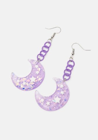 Lilac Lunar Love Story Drop Earrings