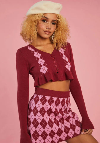 Morning Musings Argyle Sweater