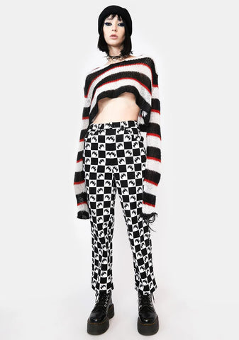 Bat Checkered Goth Pants