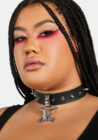 Death Blooms Spiked Choker