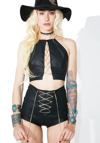 Death Proof Lace-Up Shorts