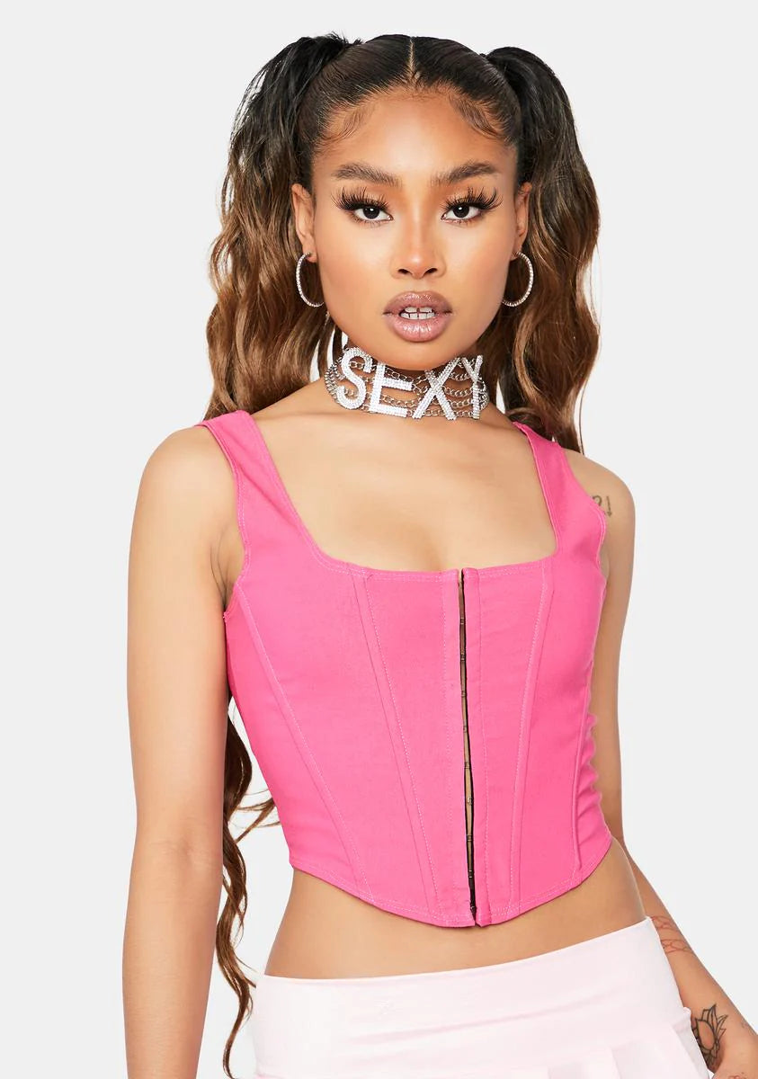 Bubblegum Down For It Corset Top