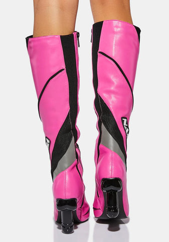 Pink Vegan Dick Heel Motocross Boots