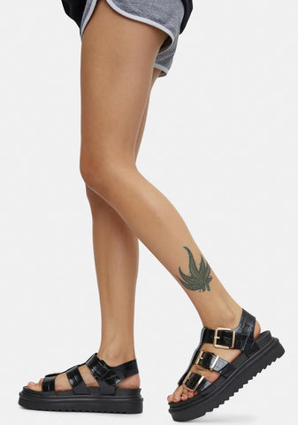 Black Laeticia Gladiator Sandals