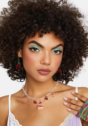 Let Them Eat Cake Clear Chain Necklace