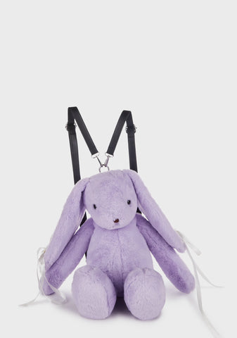 Lavender Cuddly Bunny Plush Backpack