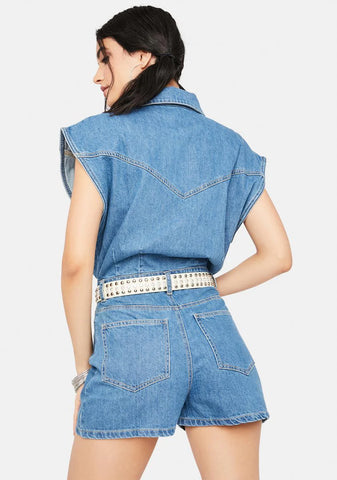 Downtown Cutie Denim Romper