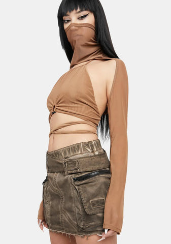 Atmosphere Long Sleeve O-Ring Wrap Top