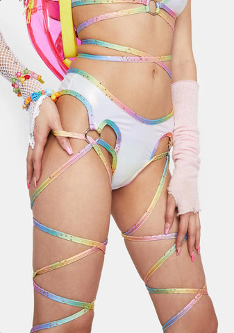 Unicorn Sprinkle Metallic Wrap Shorts