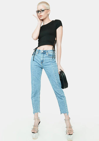 Matter Of Time Lace Up Top