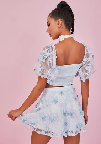 Take Me Away Butterfly Mini Skirt