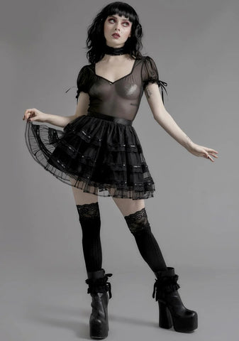 Unholy Grail Tulle Mini Skirt - Black