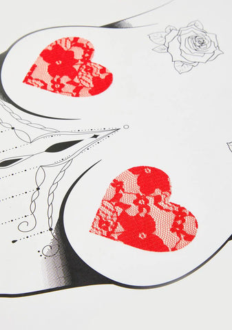 Red Lace Heart Pasties