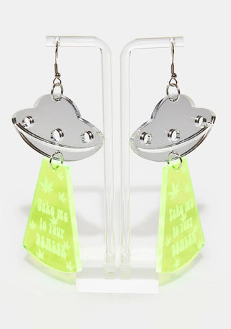 Neon Green Take Me Earrings