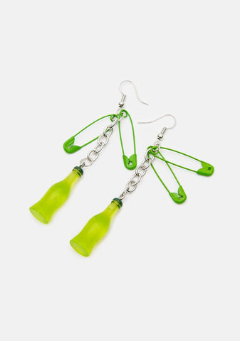 Lime Safety Soda Drop Earrings