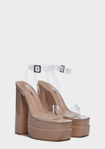Calla Clear Platform Heels