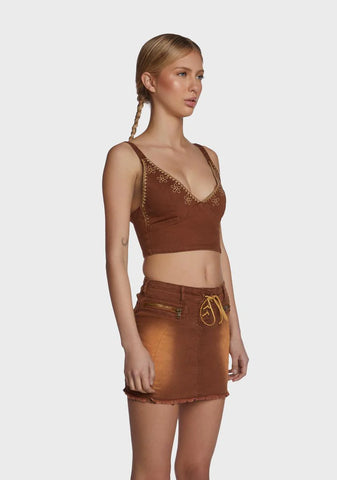 Acoustic Heartbeat Denim Skirt