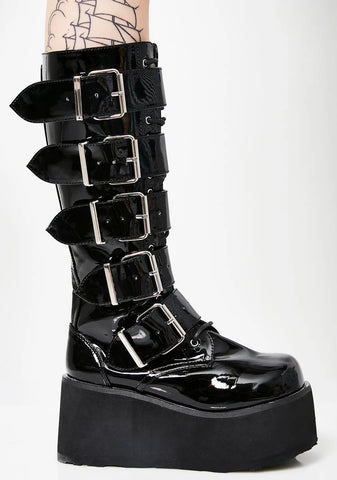 Trashville-518 Unisex Platform Knee High Boots