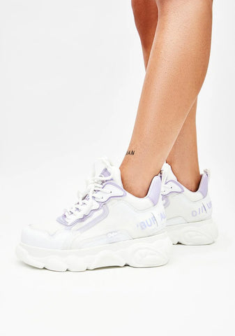 White & Purple CLD Chai Chunky Sneakers