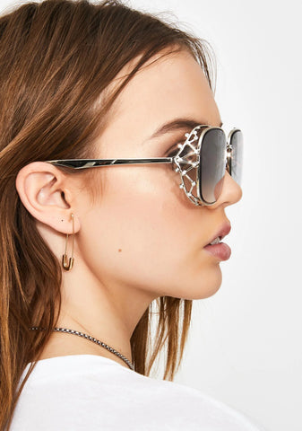 Platinum Ridin' Around Dipped Oversized Sunglasses