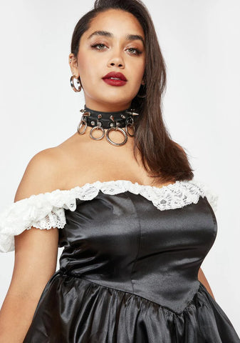 Plus Bad Meets Evil Satin Mini Dress