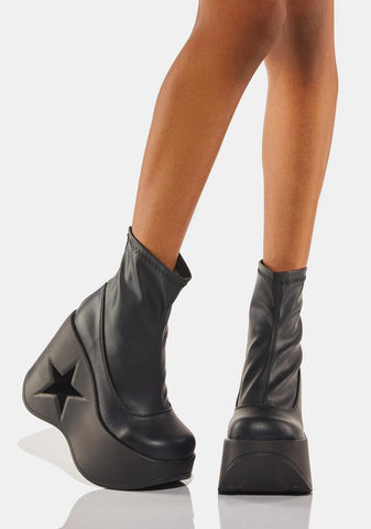 Dynamite-100 Platform Wedge Ankle Boot