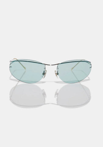 Deleon Green Rimless Sunglasses