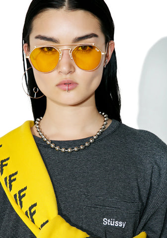Yellow Stephanie Matte Sunglasses