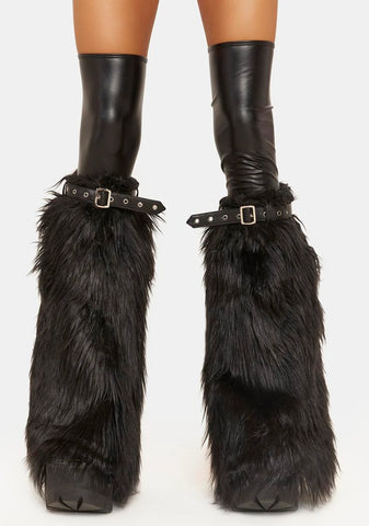 Dead Souls Punk Faux Fur Leg Warmers