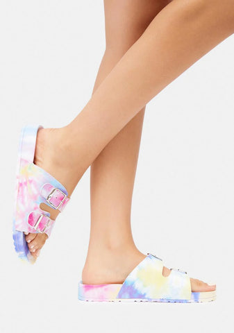 Citrus Pleasure's All Mine Tie Dye Slides