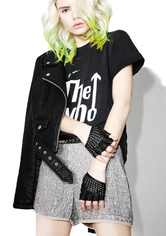Studded Half Gloves