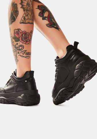 Black Mossi Chunky Platform Sneakers