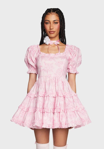 Wink For Me Babydoll Dress - Pink
