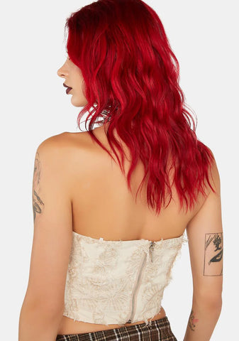 White Bustier With Blood Drip