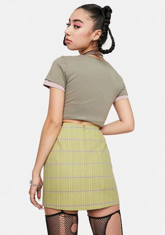 Twinkled Check Mini Skirt