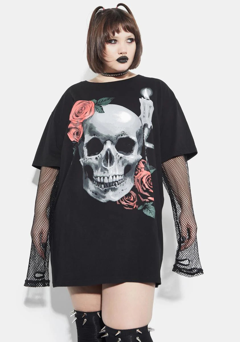 Eternal Lonely Vigil Fishnet Graphic Tee