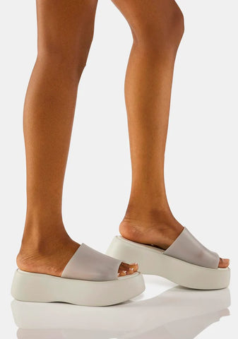 White Becky Platform Slide Sandals