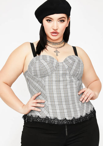 Onyx Forever Muse Plaid Bustier