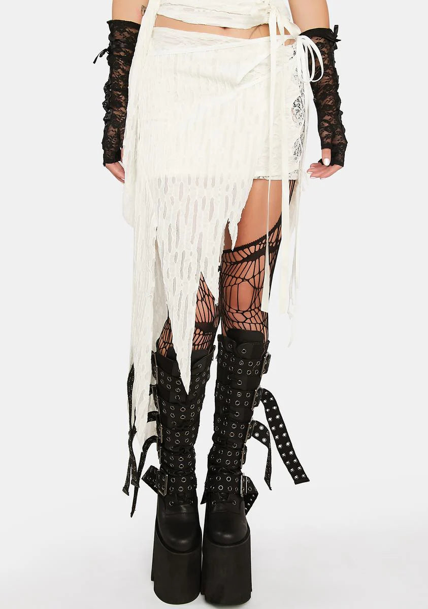 White Mummy Wrap Skirt