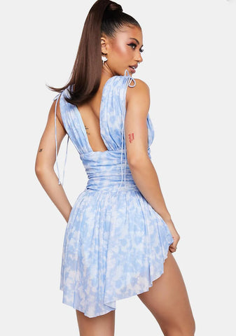 Icy Garden Goddess Mini Dress