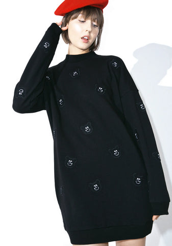 Black Fur Bear Sweatshirt