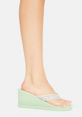 Sage Hello Hello Wedge Thong Sandals