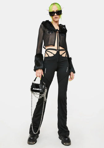 Vulva Collar Mesh Cardigan