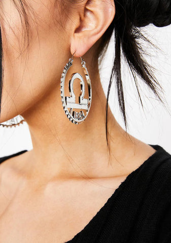 Reppin' Libra Hoop Earrings