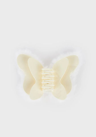 Ivory Hurried Flight Butterfly Clip