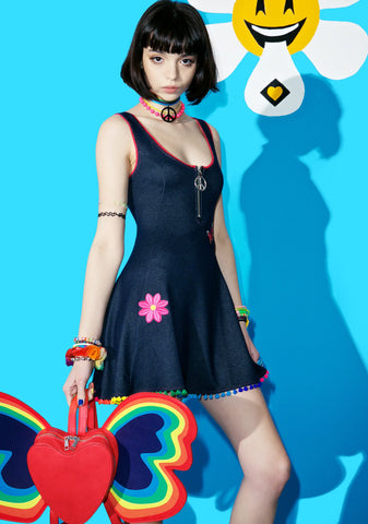 Magic Trip Patched Skater Dress