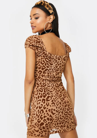 Tan Leopard Gala Dress