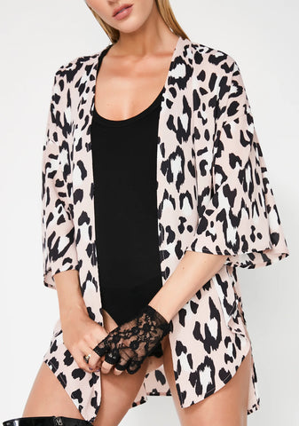 Roam Wild Leopard Kimono
